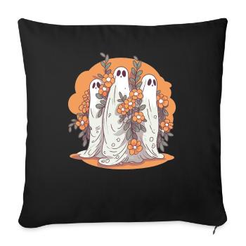 Halloween groovy ghost hippie groups vintage - Sofa pillowcase 17,3'' x 17,3'' (45 x 45 cm) - black - Front