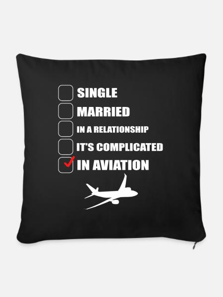 Flugbegleiter Humor Kabinenbesatzung - Sofakissenbezug 45 x 45 cm - Schwarz