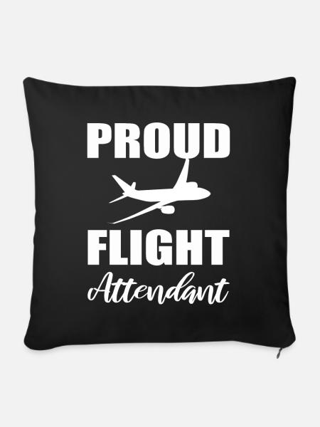 Stewardess Flugbegleiter Airline -Stewardess - Sofakissenbezug 45 x 45 cm - Schwarz