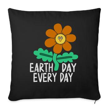 Earth Day Everyday Environmental Awareness - Sofa pillowcase 17,3'' x 17,3'' (45 x 45 cm) - black - Front