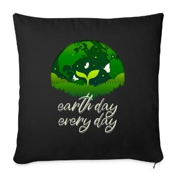 Earth Day Everyday Environmental Awareness - Sofa pillowcase 17,3'' x 17,3'' (45 x 45 cm) - black - Front