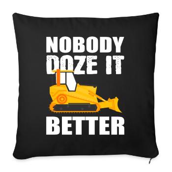 Lustiger Anbieter schwerer Geräte Bulldozer -Opera - Sofakissenbezug 45 x 45 cm - Schwarz - Vorne