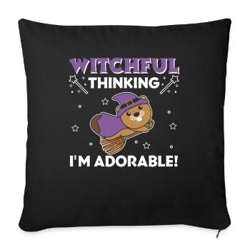 Beaver Halloween Witch Witches I'm Adorable - Sofa pillowcase 17,3'' x 17,3'' (45 x 45 cm) - black - Front
