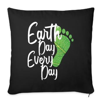 Earth Day Everyday Environmental Awareness - Sofa pillowcase 17,3'' x 17,3'' (45 x 45 cm) - black - Front