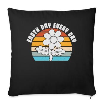 Earth Day Everyday Environmental Awareness - Sofa pillowcase 17,3'' x 17,3'' (45 x 45 cm) - black - Front