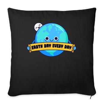 Earth Day Everyday Environmental Awareness - Sofa pillowcase 17,3'' x 17,3'' (45 x 45 cm) - black - Front