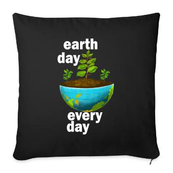 Earth Day Everyday Environmental Awareness - Sofa pillowcase 17,3'' x 17,3'' (45 x 45 cm) - black - Front