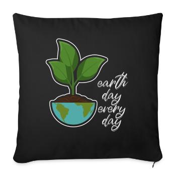 Earth Day Everyday Environmental Awareness - Sofa pillowcase 17,3'' x 17,3'' (45 x 45 cm) - black - Front