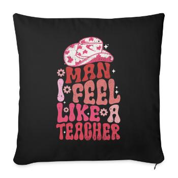Homme Je me sens comme un enseignant - Housse de coussin décorative 45 x 45 cm - noir - Devant