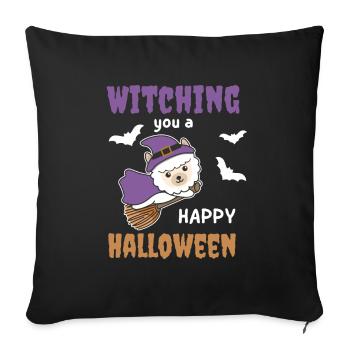 Alpaka Hexe Witching you a Happy Halloween - Sofakissenbezug 45 x 45 cm - Schwarz - Vorne