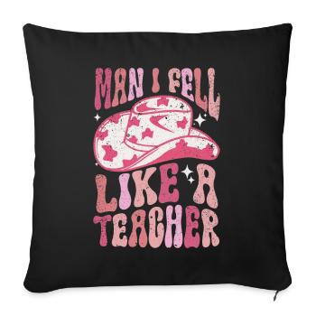 Homme Je me sens comme un enseignant - Housse de coussin décorative 45 x 45 cm - noir - Devant