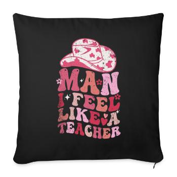 Homme Je me sens comme un enseignant - Housse de coussin décorative 45 x 45 cm - noir - Devant