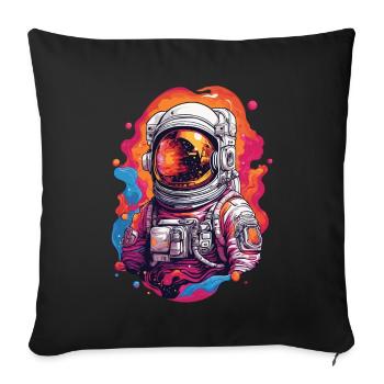 Astronauts in Space Aesthetic Adventure - Sofa pillowcase 17,3'' x 17,3'' (45 x 45 cm) - black - Front