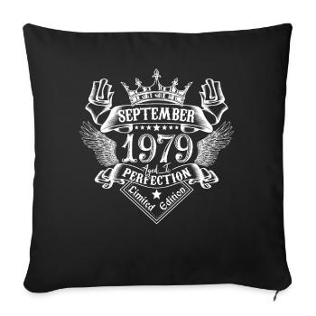 September 1979 | September 1979 anniversary 1979 - Sofa pillowcase 17,3'' x 17,3'' (45 x 45 cm) - black - Front