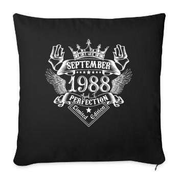 September 1988 | September 1988 anniversary 1988 - Sofa pillowcase 17,3'' x 17,3'' (45 x 45 cm) - black - Front