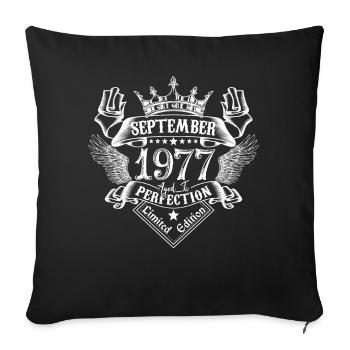 September 1977 | September 1977 anniversary 1977 - Sofa pillowcase 17,3'' x 17,3'' (45 x 45 cm) - black - Front