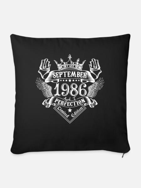 September 1986 | September 1986 Jahrestag 1986 - Sofakissenbezug 45 x 45 cm - Schwarz