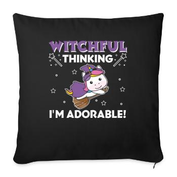 Unicorn Halloween Witch Witches I'm Adorable - Sofa pillowcase 17,3'' x 17,3'' (45 x 45 cm) - black - Front