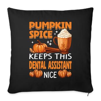 Cool Pumpkin Spice garde cet assistant dentaire - Housse de coussin décorative 45 x 45 cm - noir - Devant