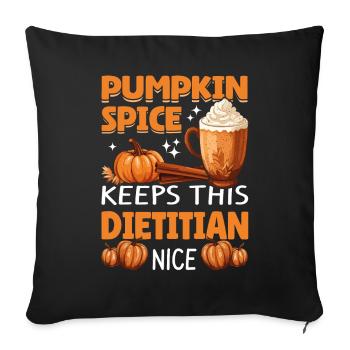 Cool Pumpkin Spice garde cette diététicienne agréable - Housse de coussin décorative 45 x 45 cm - noir - Devant
