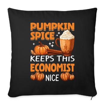 Cool Pumpkin Spice garde cet économiste agréable - Housse de coussin décorative 45 x 45 cm - noir - Devant