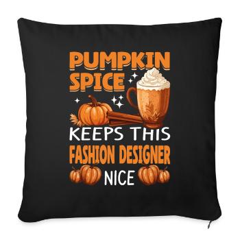 Cool Pumpkin Spice garde ce créateur de mode - Housse de coussin décorative 45 x 45 cm - noir - Devant