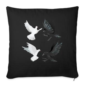 Funny Bird Watcher Birding Watching - Sofa pillowcase 17,3'' x 17,3'' (45 x 45 cm) - black - Front
