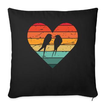 Lustiger Vogelbeobachter Vogelbeobachtung - Sofakissenbezug 45 x 45 cm - Schwarz - Vorne