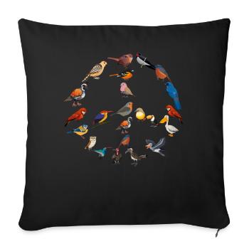 Funny Bird Watcher Birding Watching - Sofa pillowcase 17,3'' x 17,3'' (45 x 45 cm) - black - Front