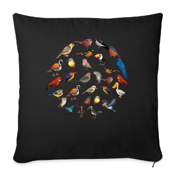 Funny Bird Watcher Birding Watching - Sofa pillowcase 17,3'' x 17,3'' (45 x 45 cm) - black - Front