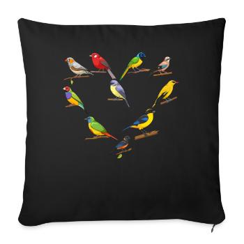 Funny Bird Watcher Birding Watching - Sofa pillowcase 17,3'' x 17,3'' (45 x 45 cm) - black - Front