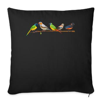Funny Bird Watcher Birding Watching - Sofa pillowcase 17,3'' x 17,3'' (45 x 45 cm) - black - Front