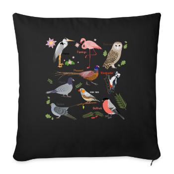 Funny Bird Watcher Birding Watching - Sofa pillowcase 17,3'' x 17,3'' (45 x 45 cm) - black - Front