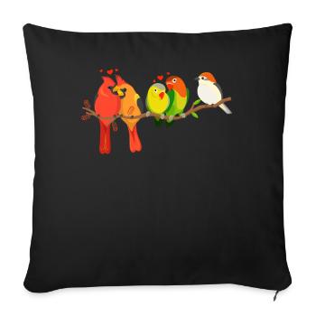 Lustiger Vogelbeobachter Vogelbeobachtung - Sofakissenbezug 45 x 45 cm - Schwarz - Vorne