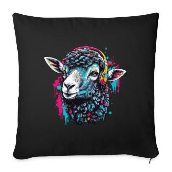 Musique urbaine Mouton Streetwear Graffiti Design - Housse de coussin décorative 45 x 45 cm - noir - Devant