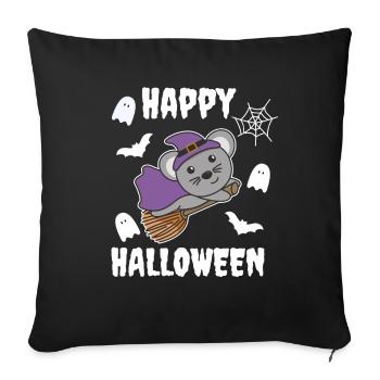Mouse Happy Halloween Witch Kids Witch Costume - Sofa pillowcase 17,3'' x 17,3'' (45 x 45 cm) - black - Front