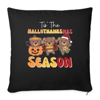 Tis' the Hallothanksmas Season Bear - Sofa pillowcase 17,3'' x 17,3'' (45 x 45 cm) - black - Front