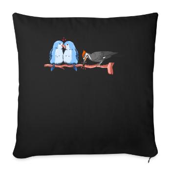 Funny Bird Watcher Birding Watching - Sofa pillowcase 17,3'' x 17,3'' (45 x 45 cm) - black - Front