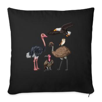 Funny Bird Watcher Birding Watching - Sofa pillowcase 17,3'' x 17,3'' (45 x 45 cm) - black - Front