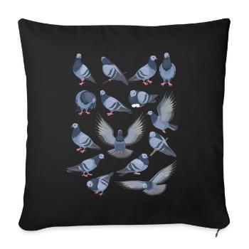 Funny Bird Watcher Birding Watching - Sofa pillowcase 17,3'' x 17,3'' (45 x 45 cm) - black - Front