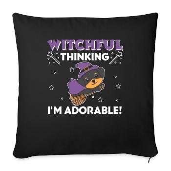 Rottweiler Halloween Witch Witches I'm Adorable - Sofa pillowcase 17,3'' x 17,3'' (45 x 45 cm) - black - Front