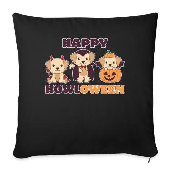 Labrador Happy Howloween Pumpkin Vampire Costume - Sofa pillowcase 17,3'' x 17,3'' (45 x 45 cm) - black - Front