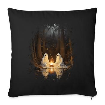 Vintage Ghost Campfire Camping Gothic Halloween - Sofa pillowcase 17,3'' x 17,3'' (45 x 45 cm) - black - Front