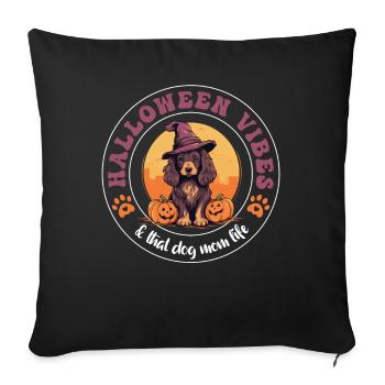 Halloween Witch Hat Pumpkin Dog Cocker Spaniel - Sofa pillowcase 17,3'' x 17,3'' (45 x 45 cm) - black - Front