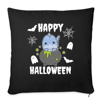 Dino Happy Halloween Witch's Cauldron Bat - Sofa pillowcase 17,3'' x 17,3'' (45 x 45 cm) - black - Front