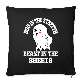Boo In The Streets Beast In The Sheets Playful - Sofa pillowcase 17,3'' x 17,3'' (45 x 45 cm) - black - Front