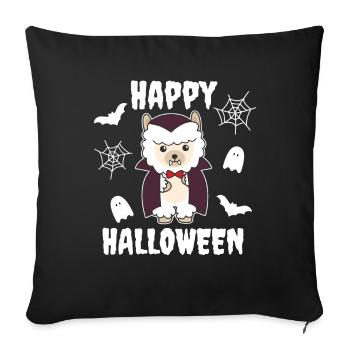 Alpaca Happy Halloween Cute Vampire Costume - Sofa pillowcase 17,3'' x 17,3'' (45 x 45 cm) - black - Front
