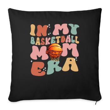 In My Basketball Mom Era - Basketball féminin mignon - Housse de coussin décorative 45 x 45 cm - noir - Devant