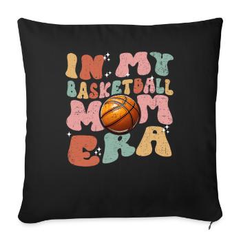 In My Basketball Mom Era - Basketball féminin mignon - Housse de coussin décorative 45 x 45 cm - noir - Devant