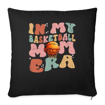 In My Basketball Mom Era - Basketball féminin mignon - Housse de coussin décorative 45 x 45 cm - noir - Devant
